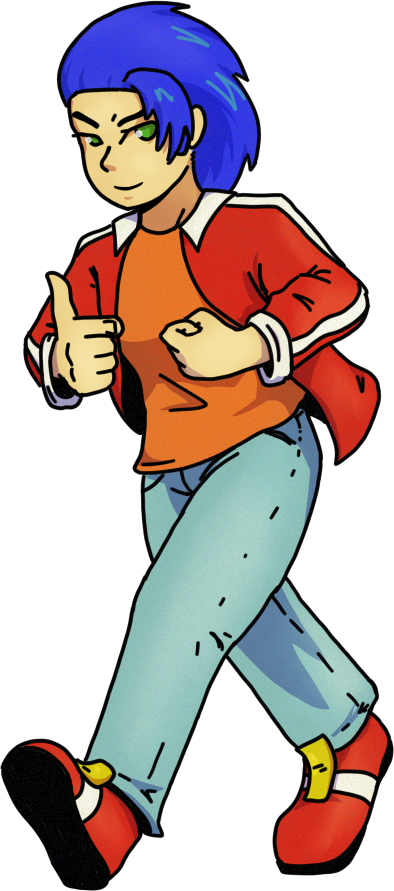 A digital full-body drawing of Swift, striking a vaguely-Sonic the Hedgehog-esque pose.